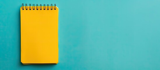 Aufkleber - Close up of yellow note pad Isolated on pastel background. with copy space image. Place for adding text or design