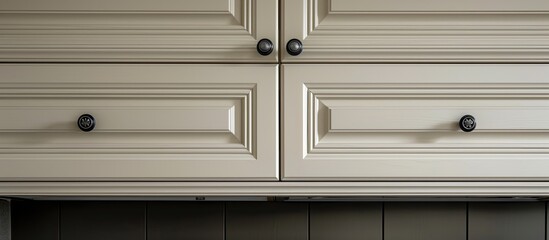 Poster - Cabinetry detail of a contemporary classic styled designer kitchen. with copy space image. Place for adding text or design
