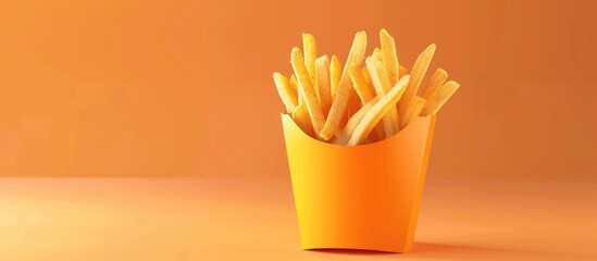 Wall Mural - French fries on pastel background  Food  Isolated  pastel. with copy space image. Place for adding text or design