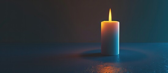 Poster - white candle to light when the lights go out. with copy space image. Place for adding text or design