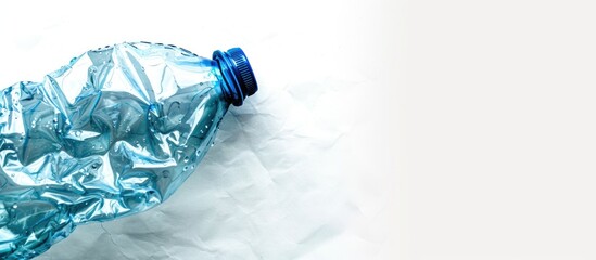 Aufkleber - empty crushed plastic bottle isolated on white background. with copy space image. Place for adding text or design