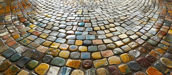 Canvas Print - Mosaic floor texture. with copy space image. Place for adding text or design