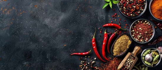 Aufkleber - Various dried Indian spices and chilies . with copy space image. Place for adding text or design