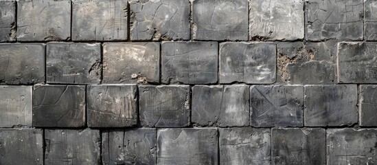 Aufkleber - Cinder block wall background, brick texture Concrete block wall. Gray background of Cement block wall. with copy space image. Place for adding text or design