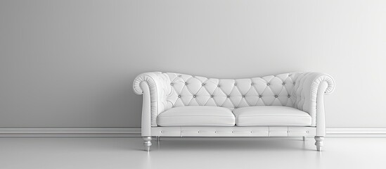 Aufkleber - Image of a modern white leather sofa isolated. with copy space image. Place for adding text or design