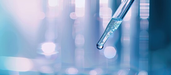 Leinwandbilder - Science, Safety, Research, Technology lab tube with a pipette. with copy space image. Place for adding text or design
