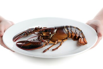 Wall Mural - Fresh Lobster on White Plate