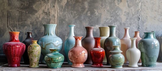 Poster - Set of vases for the interior. with copy space image. Place for adding text or design