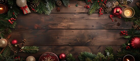 Poster - christmas table background. with copy space image. Place for adding text or design