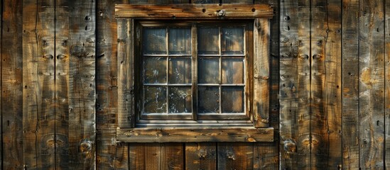 Aufkleber - Window made from wood. with copy space image. Place for adding text or design