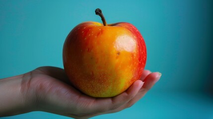 Wall Mural - A person is holding an apple in their hand