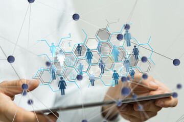 Poster - Abstract technology group and data 3d