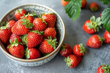 Wall Mural - Fresh Strawberries Bowl