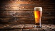 © sompong - Glass of beer sitting on a rustic wooden table , beer, drink, refreshment, alcohol, pub, bar, relax, cold, frothy, froth