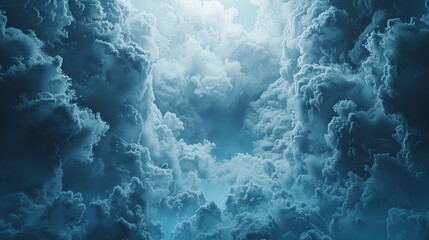 Wall Mural - The sky is filled with clouds, creating a moody and mysterious atmosphere