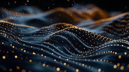 Poster - Abstract data technology background featuring connecting dots and lines on a dark backdrop, rendered in 3D with a resolution of 4k.