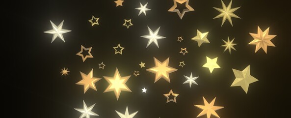 Poster - XMAS Stars - golden stars -