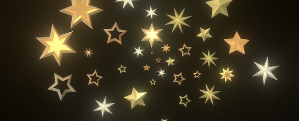 Poster - XMAS Stars - golden stars -