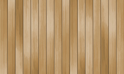 Wall Mural - Vector wooden panel horizontal background. Realistic brown wood grain texture, natural textured wall, top view of empty wooden floor. Beige parquet, textured surface with wood planks.