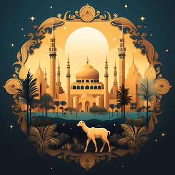 Eid al adha mubarak festival islamic background