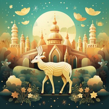 Eid al adha mubarak festival islamic background