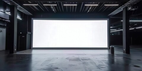 Wall Mural - Blank Projection Screen in a Dark Studio
