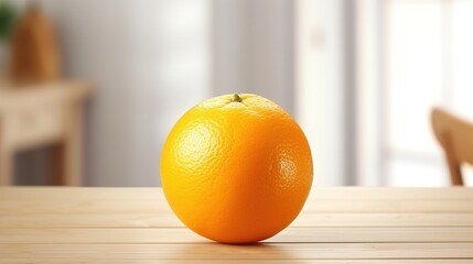 Sticker - orange on a wooden table