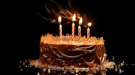 Poster - birthday cake with candles