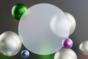 Poster - Colorful spheres floating in a gradient background. 3d rendering