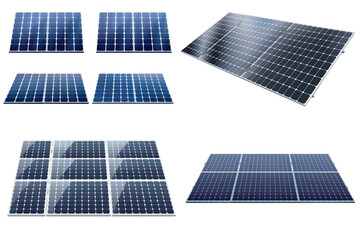 solar panels on white background