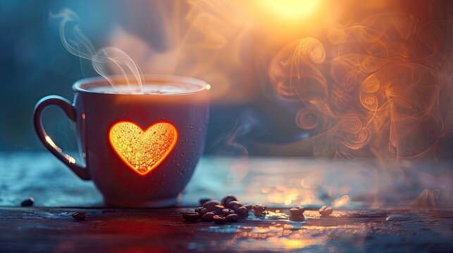 Cappuccino heart art. Generative AI