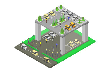 Canvas Print - Car park building isometric