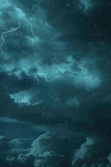 Wall Mural - a dramatic sky filled with clouds and lightning, great for use in weather or atmospheric scenes
