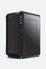 Poster - A black desktop computer with a blue screen