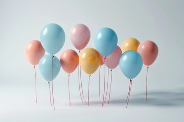 Poster - A collection of colorful balloons drifting through the air