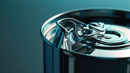 Poster - A close-up shot of a soda can with label and rim visible