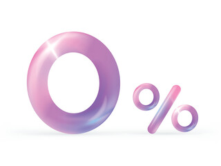Wall Mural - realistic 3d vector percent sign gradient color. percentage 3d vector illustration.