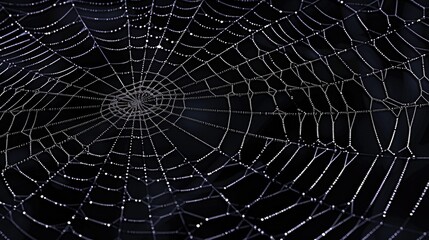 Poster - A spider web covered in dew drops