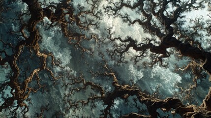 Wall Mural - Tree branches canopy. Generative AI