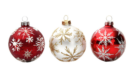 set of christmas balls isolated png transparent background