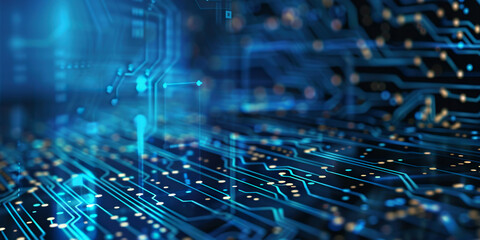Abstract technology tech blue futuristic background wallpaper Backdrop. Electronic connections, electrical flow, web