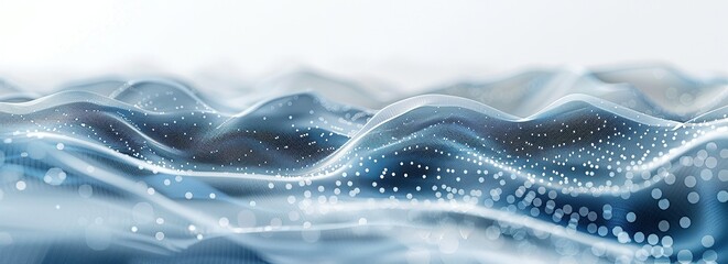 Poster - Abstract Blue and White Wave Pattern