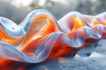 Poster - Abstract glass form with a sense of movement and dynamic energy,