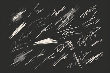 Poster - A black and white illustration of a writing desk with papers scattered around it