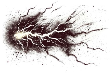 Poster - A simple illustration of a lightning bolt in black and white