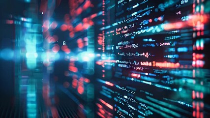 Poster - Abstract background of generic computer code. Data and technology concept animation.