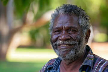Elderly Man Smiling In Natural Surroundings