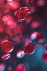 Poster - Blood cells suspended in mid-air, ideal for medical or science illustrations