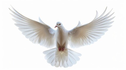 Sticker - A white dove spreads its wings as it soars through the air, capturing a moment of freedom and beauty