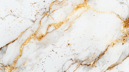 Elegant white marble texture with gold veins and speckles, perfect for backgrounds, designs, and digital art creations.